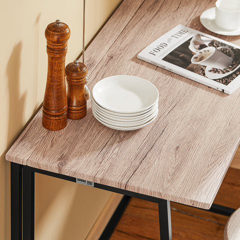 SoBuy OGT18-N Eettafel Set 3-delige Klaptafel met 2 Krukken Eetstoel Tuinzitgroep Keukentafel