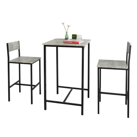 SoBuy OGT27-HG 3-delig Bartafel met Stoelen Barset Bistrotafel met 4 Barkrukken Zitgroep