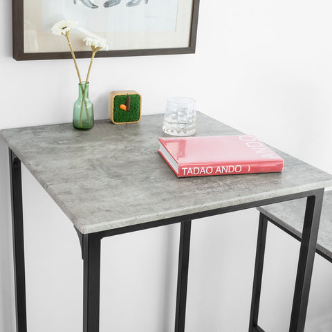 SoBuy OGT27-HG 3-delig Bartafel met Stoelen Barset Bistrotafel met 4 Barkrukken Zitgroep