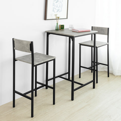 SoBuy OGT27-HG 3-delig Bartafel met Stoelen Barset Bistrotafel met 4 Barkrukken Zitgroep