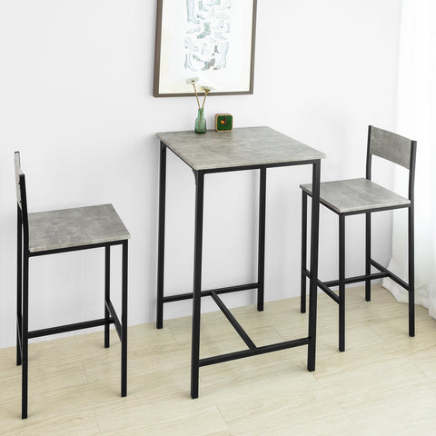 SoBuy OGT27-HG 3-delig Bartafel met Stoelen Barset Bistrotafel met 4 Barkrukken Zitgroep