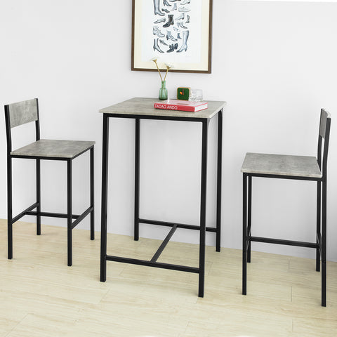 SoBuy OGT27-HG 3-delig Bartafel met Stoelen Barset Bistrotafel met 4 Barkrukken Zitgroep