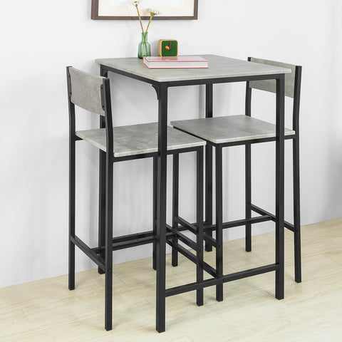 SoBuy OGT27-HG 3-delig Bartafel met Stoelen Barset Bistrotafel met 4 Barkrukken Zitgroep
