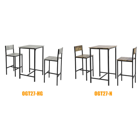 SoBuy OGT27-HG 3-delig Bartafel met Stoelen Barset Bistrotafel met 4 Barkrukken Zitgroep