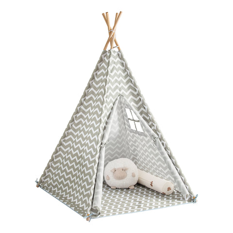 SoBuy OSS03 Speeltent Kinderen Indianen Tipi Tipi-tent - Grijs