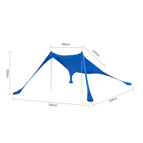SoBuy OZT01-DB Strandhuisje, lycra, polyester, UPF30, draagbare strandtent, strandparasol, schaduw