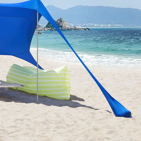 SoBuy OZT01-DB Strandhuisje, lycra, polyester, UPF30, draagbare strandtent, strandparasol, schaduw
