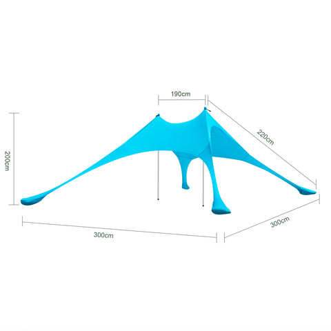 SoBuy OZT01-HB Strand Schuilplaatsen Lycra Polyester Anti UV UPF 30, Draagbare Strandtent, Strandparasol, Strandluifel met Draagtas