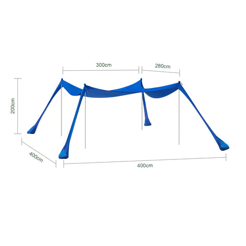 SoBuy OZT02-DB Strand Schuilplaatsen Lycra Polyester Anti UV UPF 30, Draagbare Strandtent, Strandparasol, Strandluifel met Draagtas