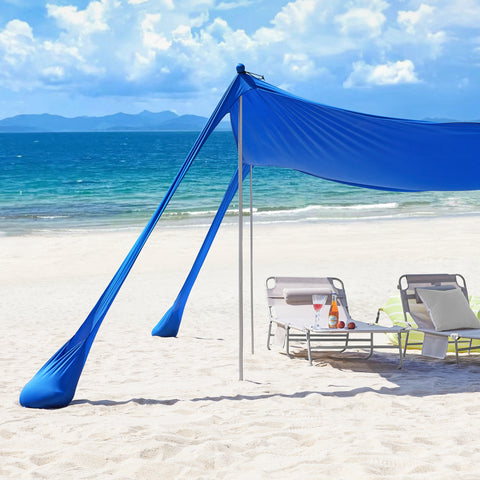 SoBuy OZT02-DB Strand Schuilplaatsen Lycra Polyester Anti UV UPF 30, Draagbare Strandtent, Strandparasol, Strandluifel met Draagtas