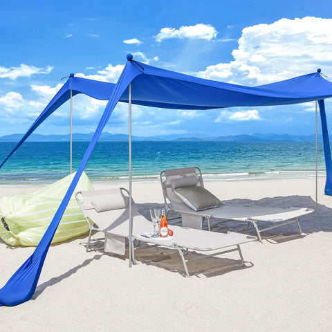 SoBuy OZT02-DB Strand Schuilplaatsen Lycra Polyester Anti UV UPF 30, Draagbare Strandtent, Strandparasol, Strandluifel met Draagtas