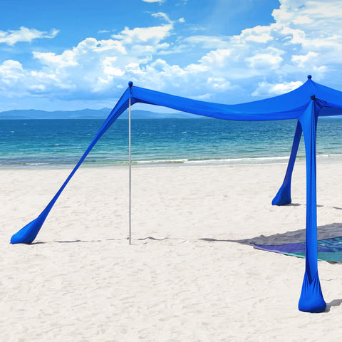 SoBuy OZT02-DB Strand Schuilplaatsen Lycra Polyester Anti UV UPF 30, Draagbare Strandtent, Strandparasol, Strandluifel met Draagtas