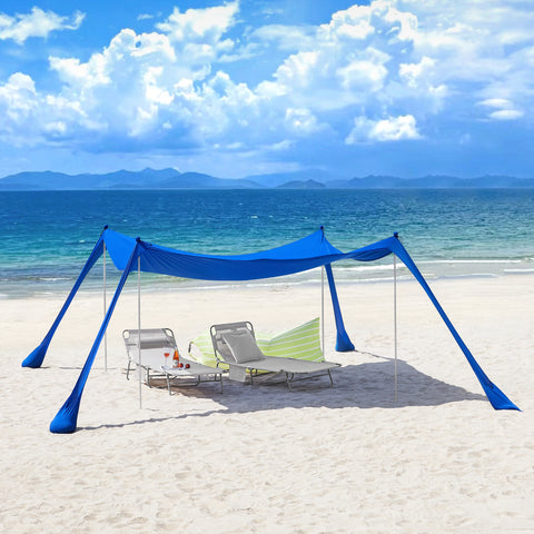 SoBuy OZT02-DB Strand Schuilplaatsen Lycra Polyester Anti UV UPF 30, Draagbare Strandtent, Strandparasol, Strandluifel met Draagtas
