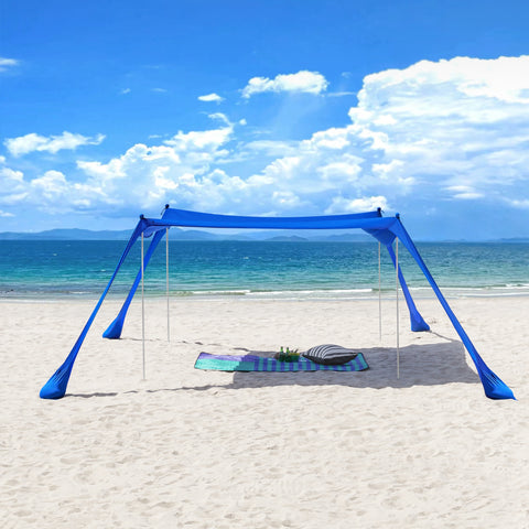 SoBuy OZT02-DB Strand Schuilplaatsen Lycra Polyester Anti UV UPF 30, Draagbare Strandtent, Strandparasol, Strandluifel met Draagtas