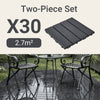 Sobuy SDA14-HG Set van 15 terrastegels voor buiten, vloerbedekking, kliksysteem voor balkon en terras, antislip, waterdicht, grijs, 30,5 x 30,5 x 2 cm