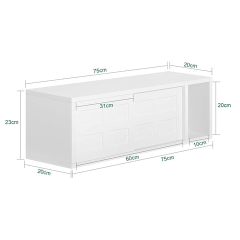 SoBuy FHK18-W wandgarderobe met schuifdeuren en vak ganggarderobe wandrek hangrek garderobe