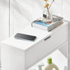 SoBuy BZR48-W toiletrolhouder, badkamer toiletkast, badkamermeubels, houten vloer staande badkamerkast