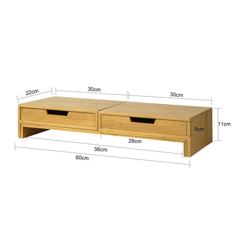 SoBuy BBF04-N Design Monitorstandaard Monitorverhoger voor 2 Monitor Notebookstandaard