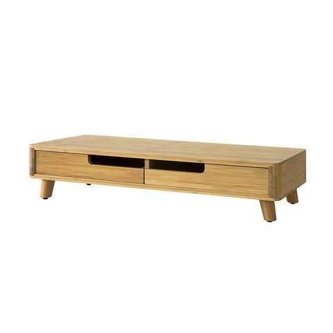 SoBuy BBF06-N Design Monitorverhoger Monitorstandaard Computerstandaard Bureau-organizer met 2 Laden - Bamboe
