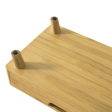 SoBuy BBF06-N Design Monitorverhoger Monitorstandaard Computerstandaard Bureau-organizer met 2 Laden - Bamboe