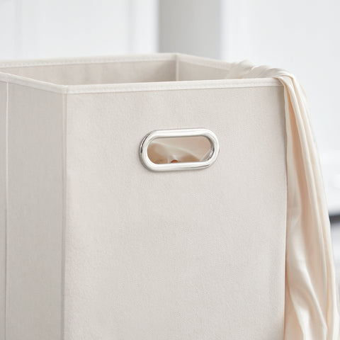 SoBuy BZR21-W Badkamerkast Opbergkist met Wasmand Laundry Hamper - Wit