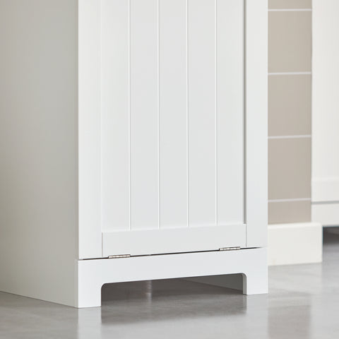 SoBuy BZR21-W Badkamerkast Opbergkist met Wasmand Laundry Hamper - Wit