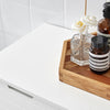 SoBuy BZR37-W Badcommode, sideboard, badkamerkast met 4 laden, commode voor badkamer, badkamerkast, opbergkast, wit, afmetingen
