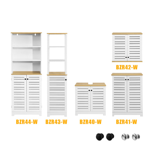 SoBuy BZR40-W wastafelmeubel 2-laags 2-deurs wastafelmeubel badkamermeubel