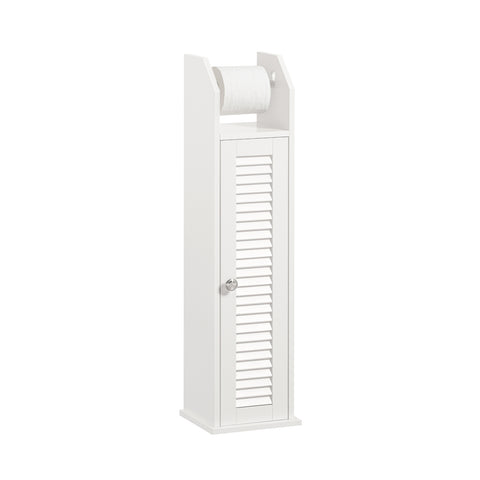SoBuy BZR49-W Papiersteun - Toiletkast - Toiletrolhouder - Toiletborstelhouder - Vrijstaande Badkamerkast - Badkamermeubel