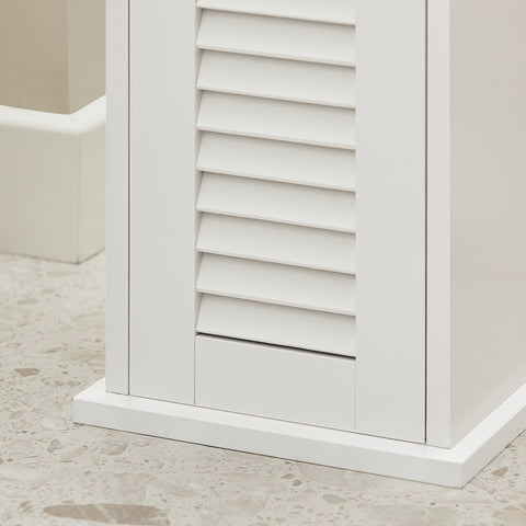 SoBuy BZR49-W Papiersteun - Toiletkast - Toiletrolhouder - Toiletborstelhouder - Vrijstaande Badkamerkast - Badkamermeubel