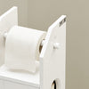 SoBuy BZR49-W Papiersteun - Toiletkast - Toiletrolhouder - Toiletborstelhouder - Toiletpapierhouder Staand - Vrijstaande Badkamerkast - Badkamermeubel