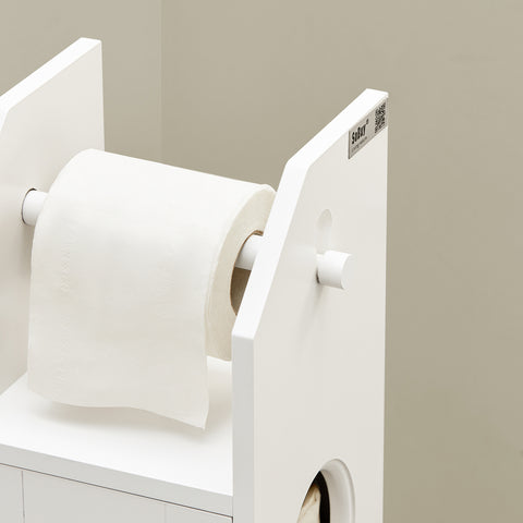 SoBuy BZR49-W Papiersteun - Toiletkast - Toiletrolhouder - Toiletborstelhouder - Vrijstaande Badkamerkast - Badkamermeubel