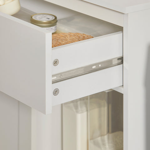 SoBuy BZR66-W Badkamerkast met Kantelbare Wasmand, Badkamermeubel met Waskast, Lage Kast, Staande Kast