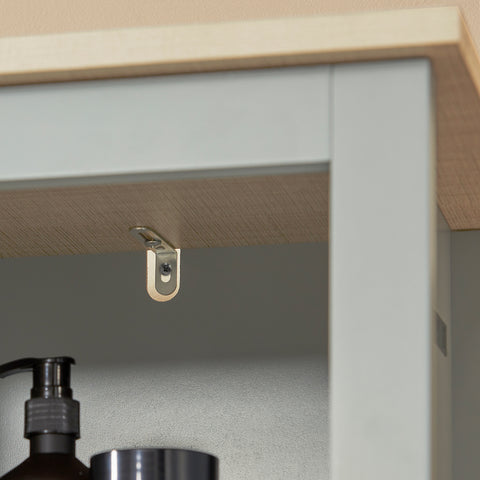 Sobuy BZR68-HG Kolomkast badkamer - Badkamerkast - Staande Kolomkast - Badkamer kast met 1 Deur en 3 Planken
