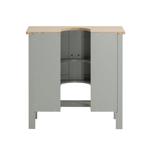 SoBuy BZR69-II-HG Wastafel onderkast - Wastafelmeubel - Badkamerkast -  Opbergkast, Opbergplank, Wastafelkast