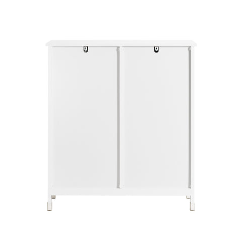 SoBuy BZR77-W Badkamerkast met Kantelbare Wasmand, Badkamermeubel met Waskast, Lage Kast, Staande Kast
