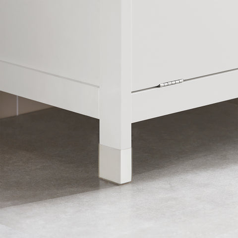 SoBuy BZR77-W Badkamerkast met Kantelbare Wasmand, Badkamermeubel met Waskast, Lage Kast, Staande Kast