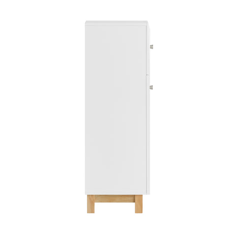 SoBuy BZR93-W Badkamerkast, Smal Badkamerkastje, Lage Kast, Ladenkast, Halfhoge met 1 Lade en 1 Kantelbare Wasman