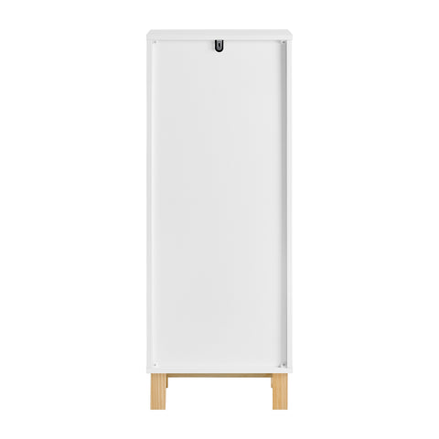 SoBuy BZR93-W Badkamerkast, Smal Badkamerkastje, Lage Kast, Ladenkast, Halfhoge met 1 Lade en 1 Kantelbare Wasman