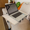 SoBuy FBT07N-W Ergonomische Laptoptafel Op Wielen - Laptop Statafel In Hoogte Verstelbaar