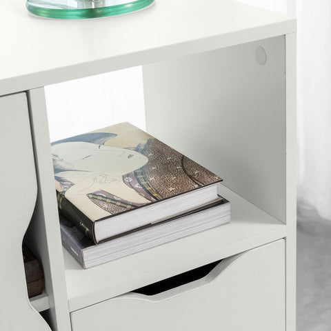 SoBuy FBT105-W Rolling Printer Stand Organizer Mobiel Kantoor Voetstuk met Laden en Deur
