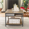 SoBuy FBT107-PF Table Basse avec 2 Tiroirs en Tissu Table d'appoint Table TV Table de Salon Bouts de canapé