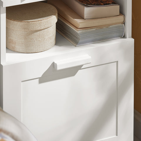SoBuy FBT112-W Nachtkastje, Bijzettafel met 1 Open Compartiment en 1 Lade