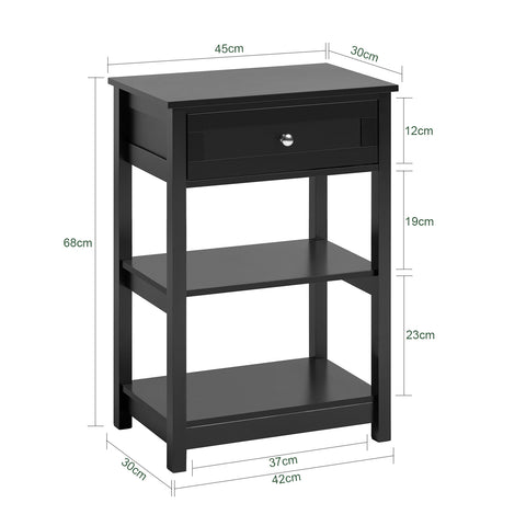 SoBuy FBT46-Sch Bijzettafel Nachtkastje Salontafel Voor de slaapkamer in Zwar