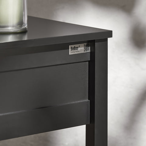 SoBuy FBT46-Sch Bijzettafel Nachtkastje Salontafel Voor de slaapkamer in Zwar