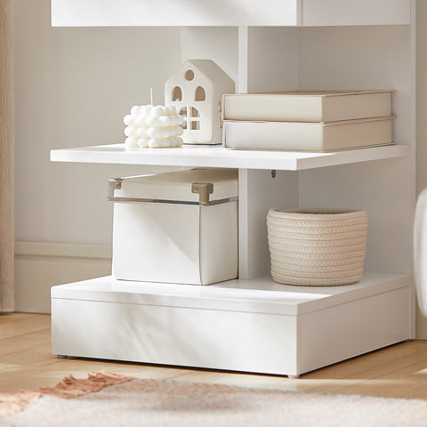 SoBuy FBT49-W Bijzettafel Nachtkastje Veelzijdig Salontafel commode met 1 lade