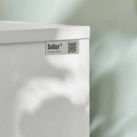 SoBuy FBT49-W Bijzettafel Nachtkastje Veelzijdig Salontafel commode met 1 lade