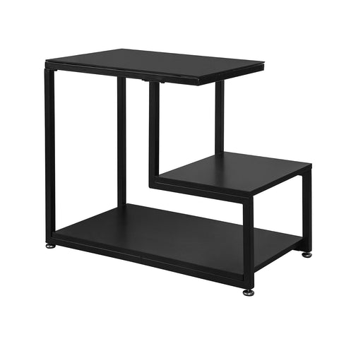 SoBuy FBT65-Sch Bijzettafel Glazen tafel Salontafel Zwart