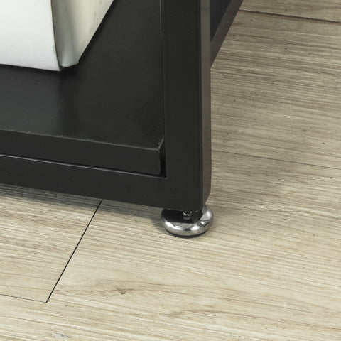 SoBuy FBT65-Sch Bijzettafel Glazen tafel Salontafel Zwart