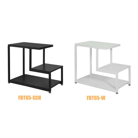 SoBuy FBT65-Sch Bijzettafel Glazen tafel Salontafel Zwart